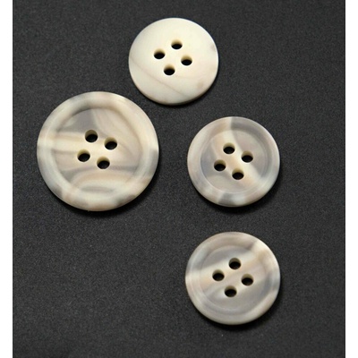 Dierkový gombík - smotanovo šedý melír - priemer 1,5 cm
