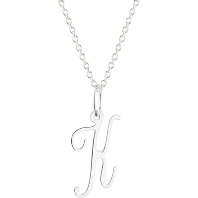 Gemmax Řetízek s písmenem „K“ bílé zlato GUSWN-42881-25841