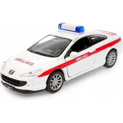 WELLY PEUGEOT 407 KUPÉ AMBULANCIA NOVÝ KOV 1:34