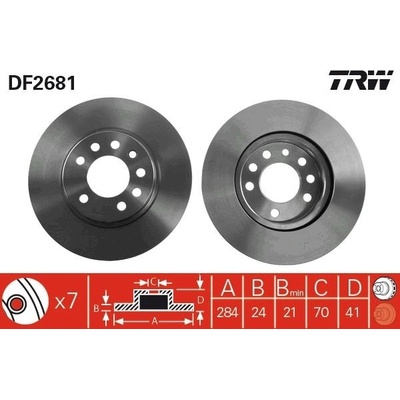 Brzdový kotúč (cena za 1ks) TRW DF2681