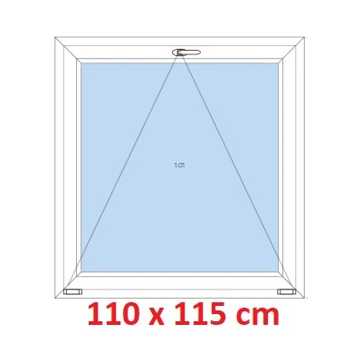 Soft Plastové okno 1100 x 1150 mm sklopné Ořech