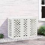 vidaXL Покритие за климатик Бяло 110 x 50 x 80 cm Стомана (865905)
