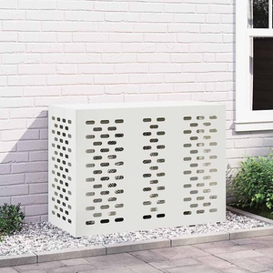 vidaXL Покритие за климатик Бяло 110 x 50 x 80 cm Стомана (865905)