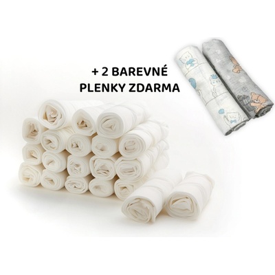 Baby Nellys Kvalitné bavlnené plienky TETRA LUX 60x80 cm v balení + 2 20 ks