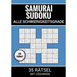 Samurai Sudoku - 35 Rätsel mit Lösungen | Sudoku Puzzlebücher (2024)