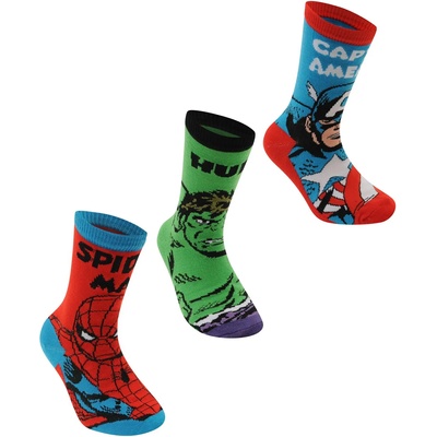 Character Детски чорапи Character Marvel 3 Pack Crew Socks Infants - Marvel