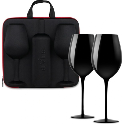 diVinto Slávnostné obrie poháre na víno Who cares + darčekové púzdro Krystal 2 x 860 ml