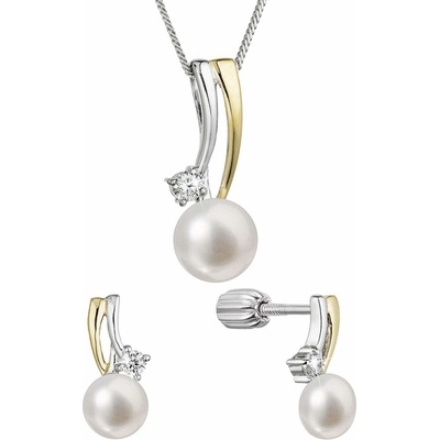 Pavona Perlová souprava šperků se zirkony a říční perlou 29071.1B