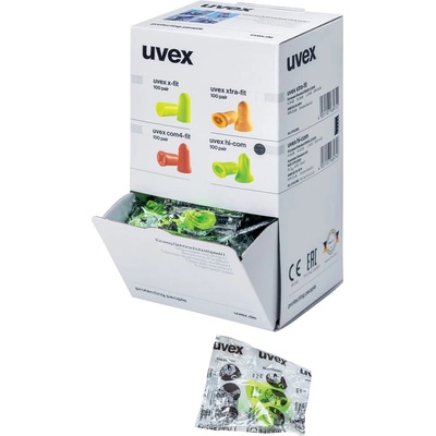 uvex hi-com Špunty od uší limetkové, SNR 26dB 100 párů