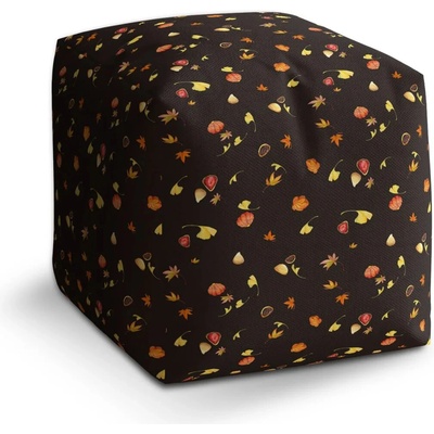 Sablio Taburet Cube Podzim na černé: 40x40x40 cm