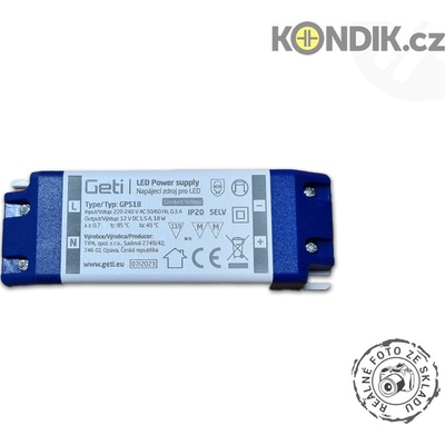 Geti GPS18 napájecí zdroj 12V/1,5A IP20