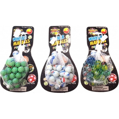 Skleněné kuličky cvrnkací mramorované modré