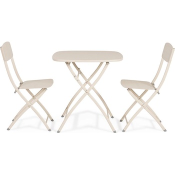 Bizzotto Бежов стоманен градински комплект за хранене за 2 Yvonne - Bizzotto (0803570)