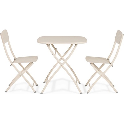 Bizzotto Бежов стоманен градински комплект за хранене за 2 Yvonne - Bizzotto (0803570)