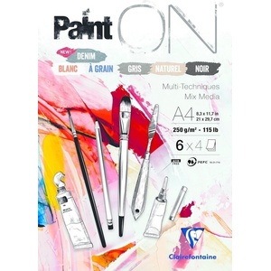 Clairefontaine Paint'On 115Lb N°6 Assorted Pad Скицник 24 A4 250 g (975410C)