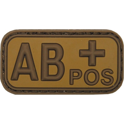 Gumová nášivka MFH krv AB POS - hnedá