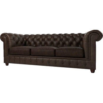 ROPEZ Тъмнокафяв кадифен диван 230 cm Cambridge - Ropez (Cambridge Sofa 3os. tk. Riviera 26 nogi brąz)