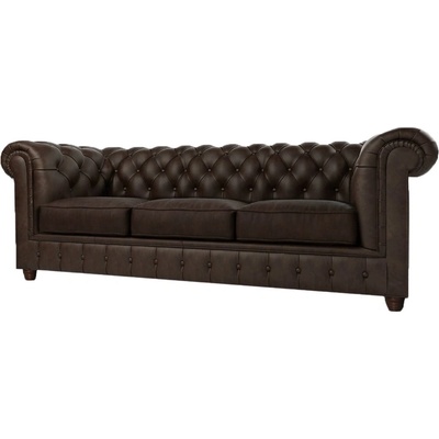 ROPEZ Тъмнокафяв кадифен диван 230 cm Cambridge - Ropez (Cambridge Sofa 3os. tk. Riviera 26 nogi brąz)