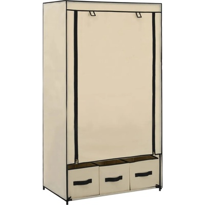 vidaXL Гардероб, кремав, 87x49x159 см, текстил (282459)