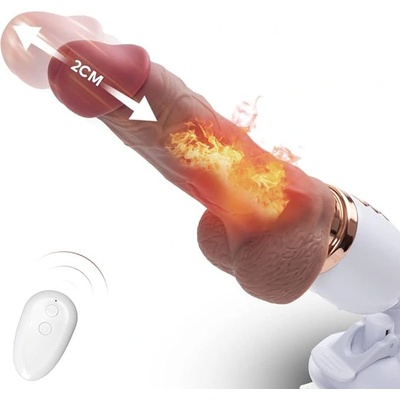 Paloqueth Fuck Machine with Realistic & Thrusting & Vibrating & Heating Dildo Brown – Zboží Dáma