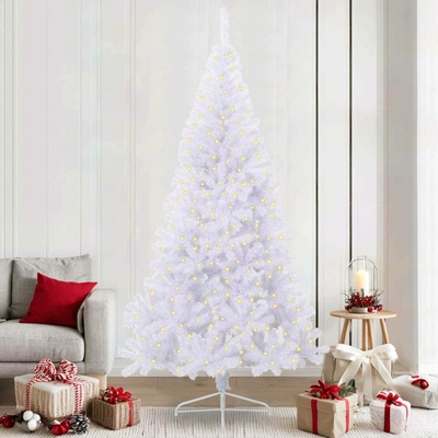 vidaXL Umělý vánoční stromeček s stojanem Bílá 240 cm PVC a ocel