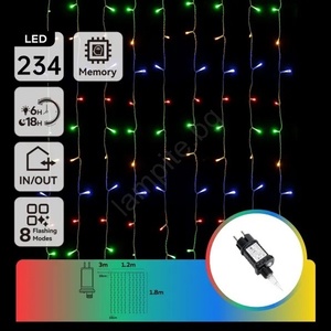 Aigostar - LED Външна коледна гирлянда 234xLED/8 функции 1, 2x1, 8 m IP44 многоцветна (AI2142)