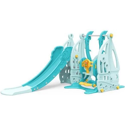 Moni Garden Пързалка с люлка и баскетболен кош Coco син - WM19016