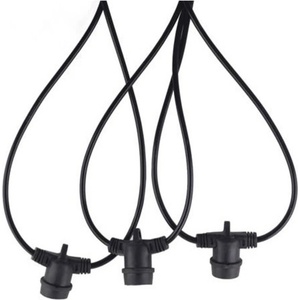 VITO Градински гирлянд с фасунги 10 x E27, 10м, 10 x Max 60W, IP44, Черен, (7300170)