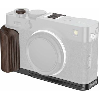SmallRig 6237 L-Shaped Mount Plate with Wooden Handle for FUJIFILM X-E5 (Ebony, Black)