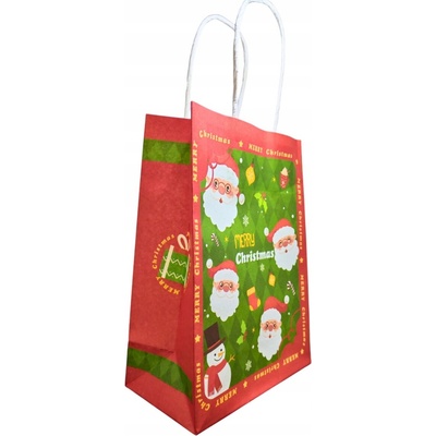 Vianočná taška na darčeky s motívom Santa Clausa, 15 cm x 21 cm