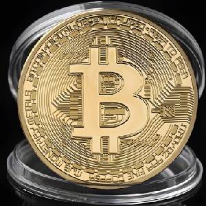 HARAHU Монета Bitcoin - Златна KP3144
