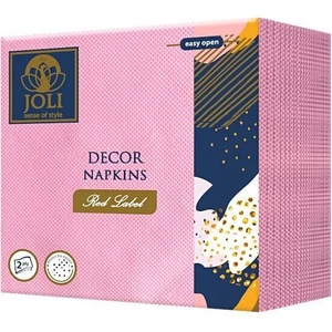 Joli розови цветни салфетки лукс двупластови 30 бр