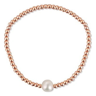 JwL Luxury Pearls bronzový korálkový náramok s pravou sladkovodnou perlou JL0715
