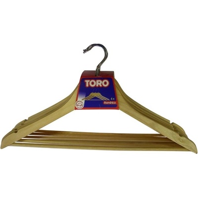 TORO 360431 Drevené ramienko na šaty sada 6ks