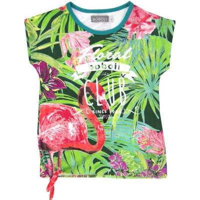 Tričko s krátkým rukávem Bóboli bílé s potiskem Floral