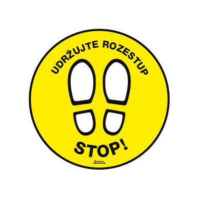 Walteco Samolepka "STOP! Udržujte odstup", priemer 400 mm , 20912