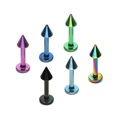 Šperky eshop labret s hrotem z anodizovaného titanu C15.7 fialová A