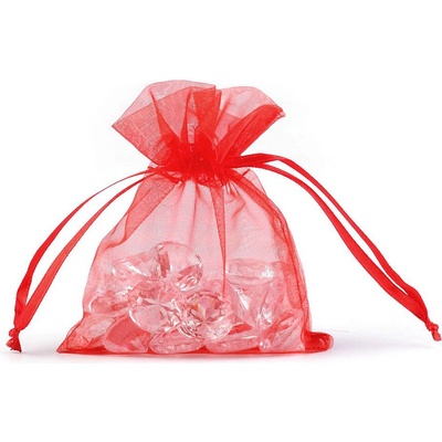 Dárkový pytlík 9x11 cm organza 26 červená, 10 ks