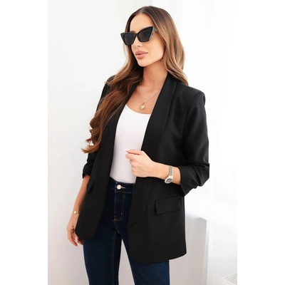 Kesi Włoski dámská blazer bez zapínání s podšívkou černá
