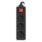 Lanberg 3 slots PL 3.0m black with switch