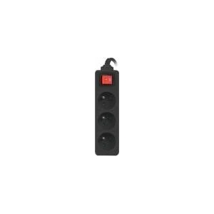 Lanberg 3 slots PL 3.0m black with switch