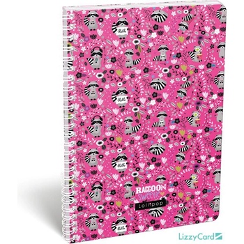 Image 1 of Lizzy Card - Тетрадка А4 със спирала, 70 листа, редове Raccoon