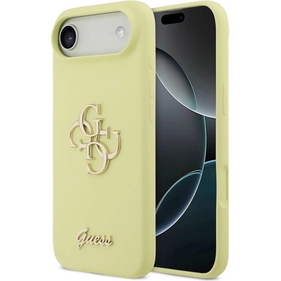 GUESS Силиконов (TPU) калъф за iPhone 17 Air - Guess Liquid Silicone 4G Metal Logo Case (жълт) (GUHCP17MSC4GLMY)