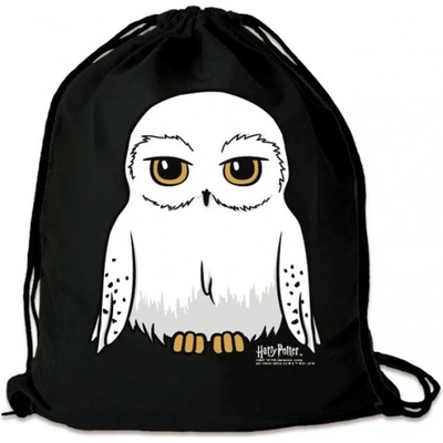 CurePink Bavlněnný gym Harry Potter Svěžná sova Hedwiga černá 151-1794