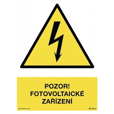Cedule POZOR FOTOVOLTAICKÉ ZAŘÍZENÍ, 210x297mm