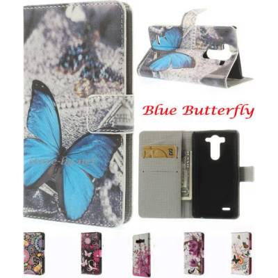 LG G3 S mini Painted Wallet Кожен Калъф + Протектор