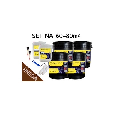 SET na 60-80m2 (90kg) - 4xTekutá guma ALFEMA TG500 hnedá 20 kg, 2x Penetrácia ALF PR40 5kg, náradie