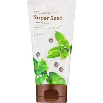 Missha Super Seed Green Tea čistící pleťová pěna s extraktem semen zeleného čaje (Moisturizing Cleansing Foam) 150 ml