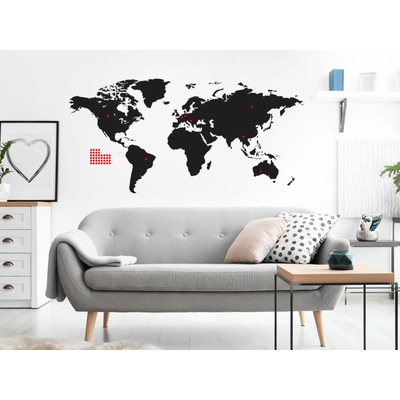 Nalepte.cz samolepka na zeď Mapa světa, rozměry 100 x 49 cm – Zboží Dáma