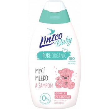 Linteo Baby Mycí mléko a šampón BIO měsíčkem lékařským 425 ml